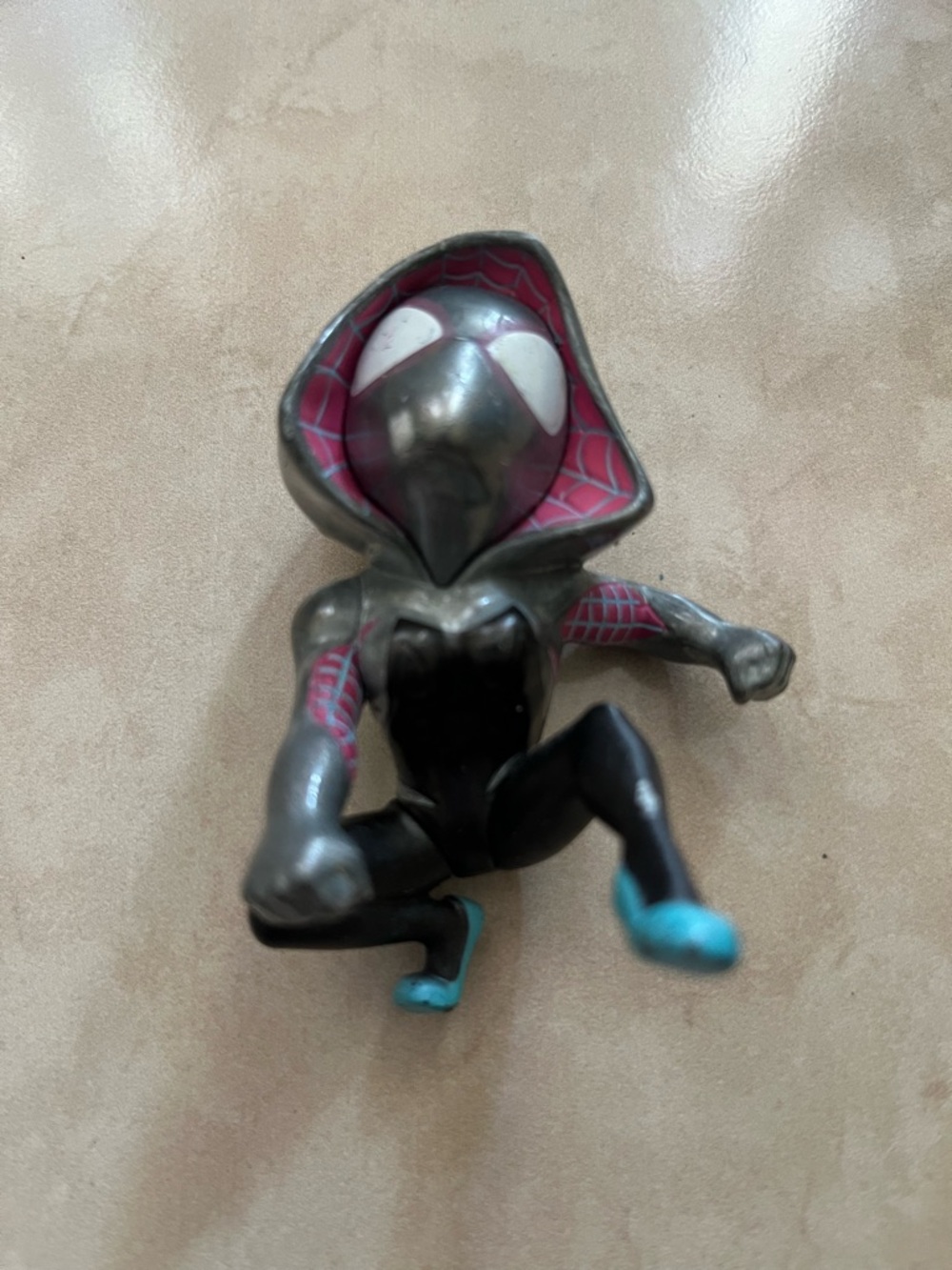 Kids Hooded Superhero Action Figure - Gray, Black & Pink